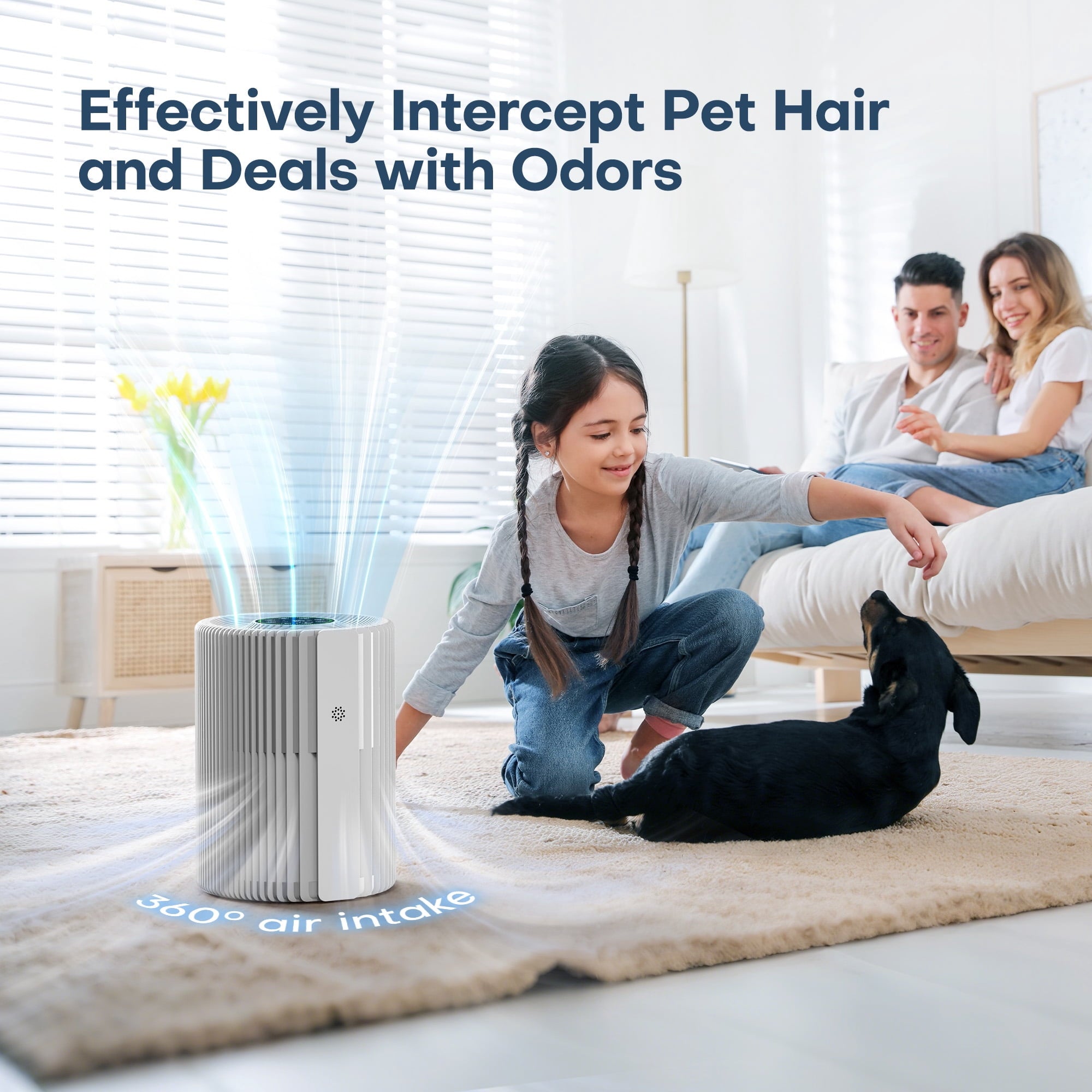 ALROCKET Air Purifier for Home, Smart WIFI, PM2.5 Digital Display, Auto Mode, 3-Layer Filter with 5 Speeds & Timer, Removes Wildfire Smoke, Dander, Dust, Pollen, Covers 600 ft²/2H