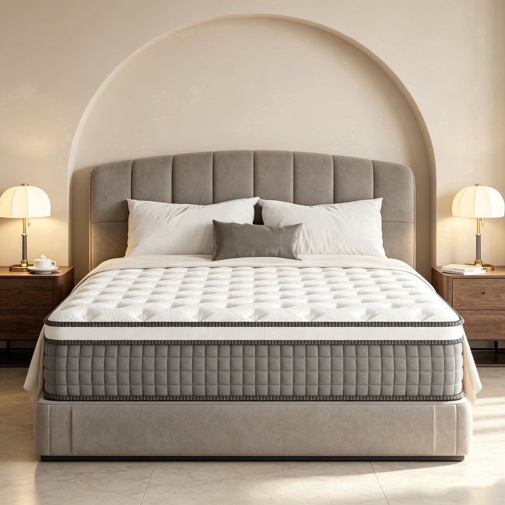 Fareforth Queen Size 12-Inch Hybrid Mattress in a Box, Gel Memory Foam with Pocket Coils