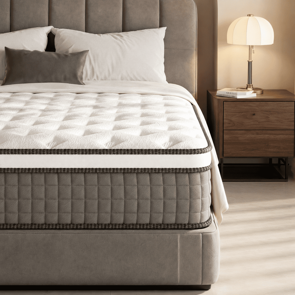 Fareforth Queen Size 12-Inch Hybrid Mattress in a Box, Gel Memory Foam with Pocket Coils